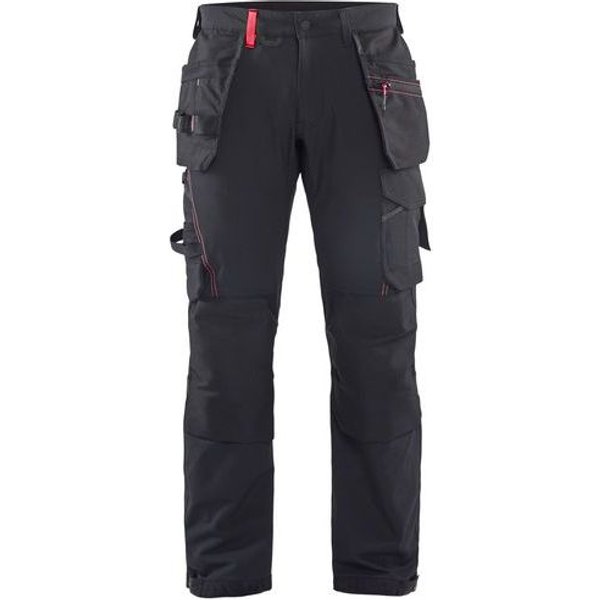 Blaklader - Pantaloni Da Artigiano Tessuto Stretch 4d Nero/rosso C150-image