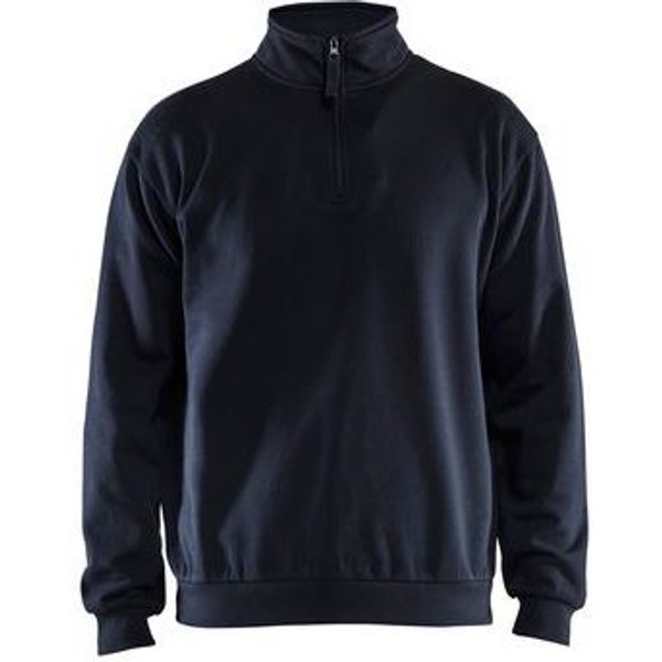 Felpa Da Lavoro Con Collo Con Zip Colore Blu Marina,-image