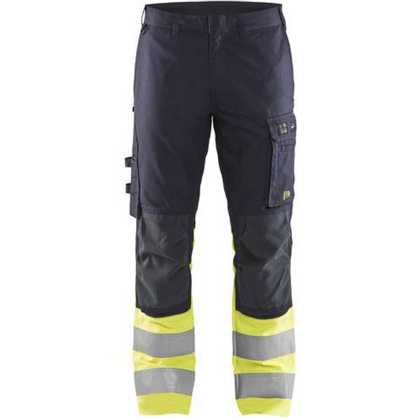 Pantaloni Multinorma Tessuto Inerente Blu Marina/Giallo Fluo,-image