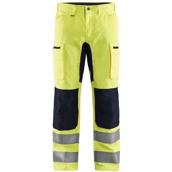 Pantaloni Artigiano Alta Visibilità Stretch Giallo Fluo/Nero,-image