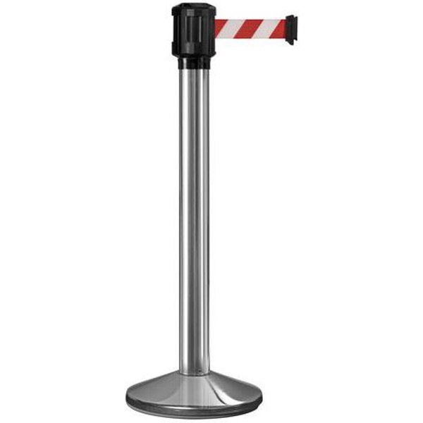Viso - Paletto Per Esterni Cromato Con Nastro 4m Rosso/bianco-image