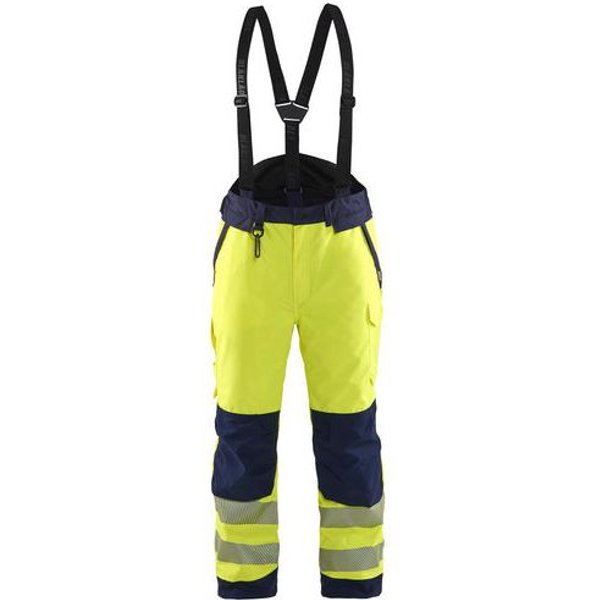 Pantaloni Da Lavoro Alta Visibilità Blu Marina/Giallo,-image