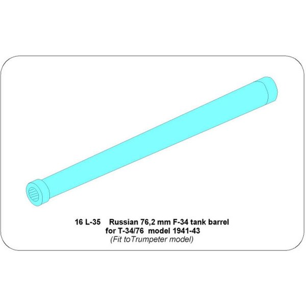 Russian 76,2 mm F-34 tank barrel for T-34/76 model 1941-43
