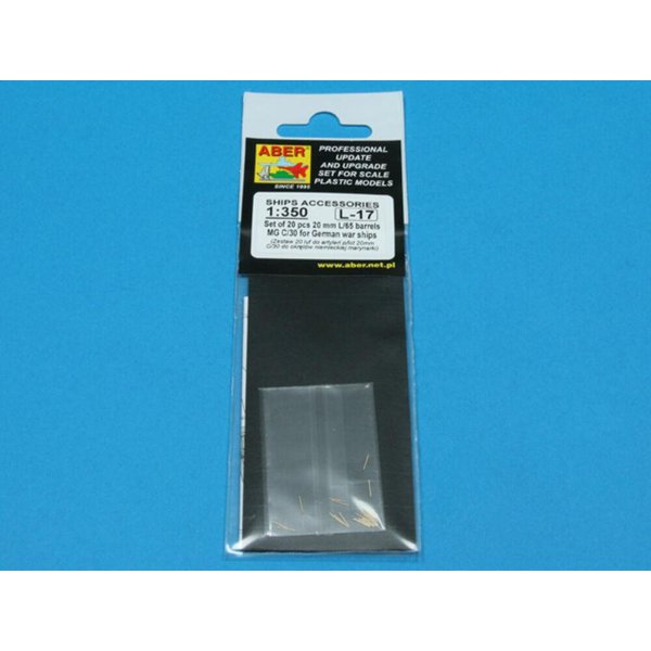 Set of 20 pcs 20 mm L/65 barrels MG C/30 for German ships