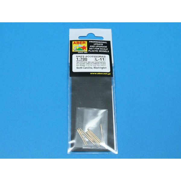 Set of 9 pcs 406 mm long barrels for ships: North Carolina, Washington