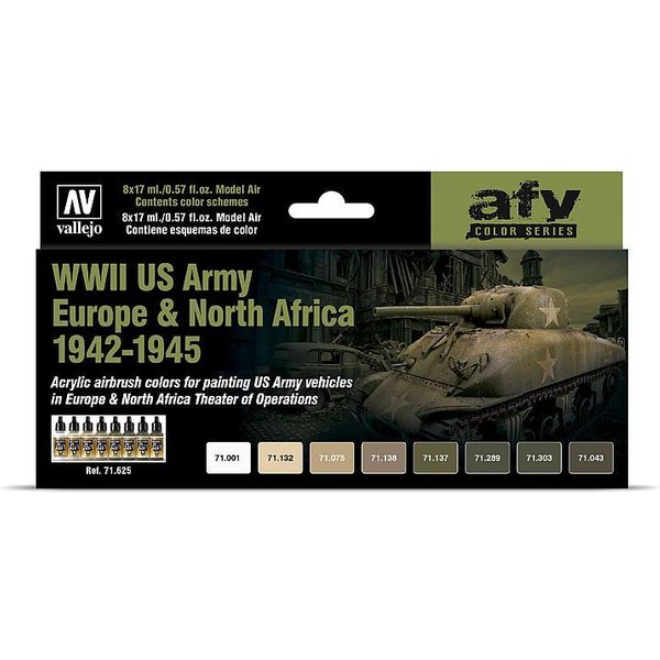 WWII US Army Europa & Nordafrika, 1942 - 1945 - Farbset