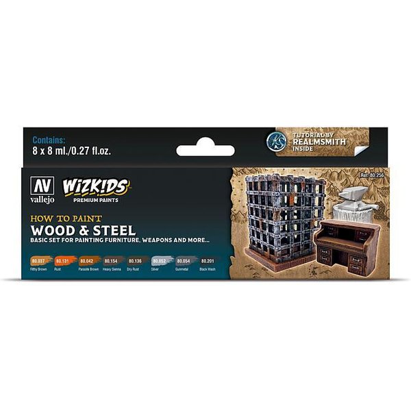 WizKids Wood & Steel - Farb-Set 8 x 8 ml
