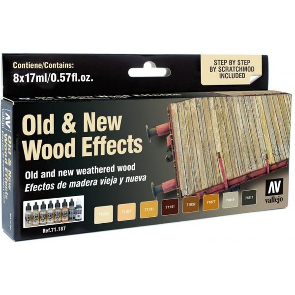 Alt/Neu Effekt Holz - Farbset - 8 x 17 ml