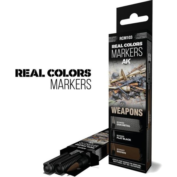 WEAPONS - SET 3 REAL COLORS MARKERS