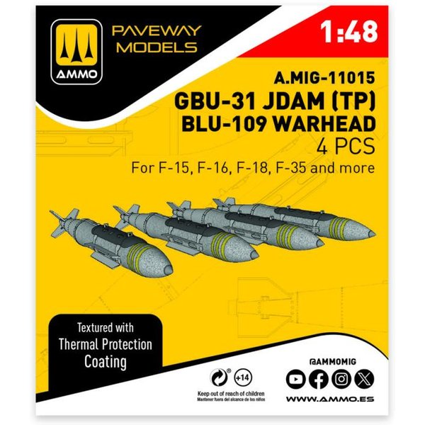GBU-31 JDAM with Thermal Protection, BLU-109 Warhead (4 pcs)