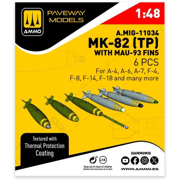 MK-82 with thermal protection and MAU-93 fin (6 pcs)