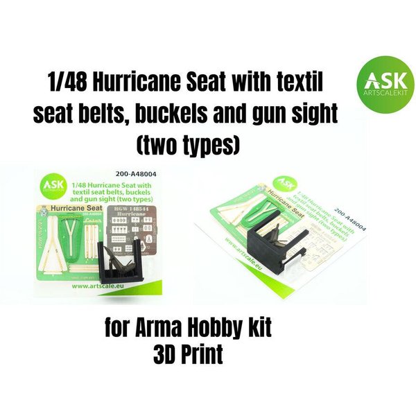Hurricane Seat with textil seat belts, buckels and gun sight (two types)