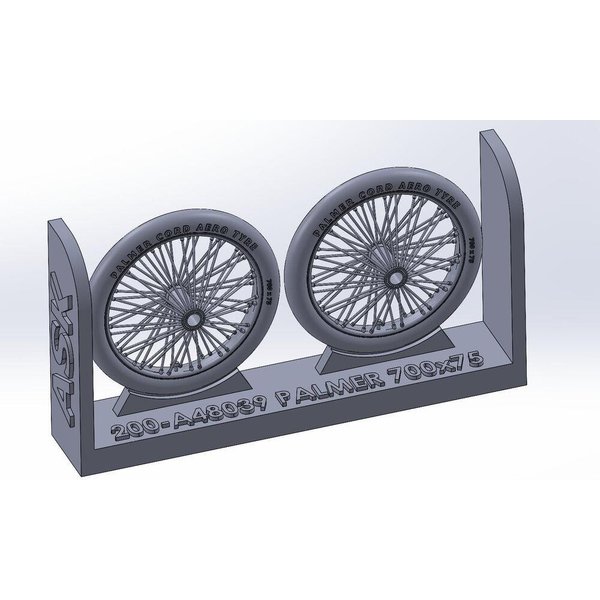 Palmer 700 x 85 spoked wheels, UK WWI, for Sopwith Camel, Sopwith Pup, Sopwitch Snipe