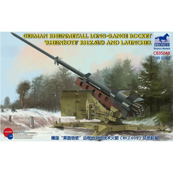 German Rheinmetall Rheinbote Rakete Rheinbote(Rh.Z.61/9) and launcher