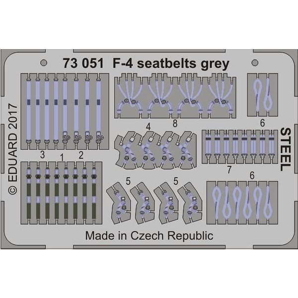 F-4 - Seatbelts grey STEEL