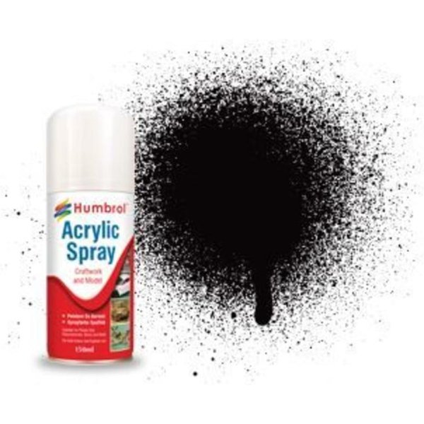 Humbrol Acryl-Spray Schwarz seidenmatt 150 ml