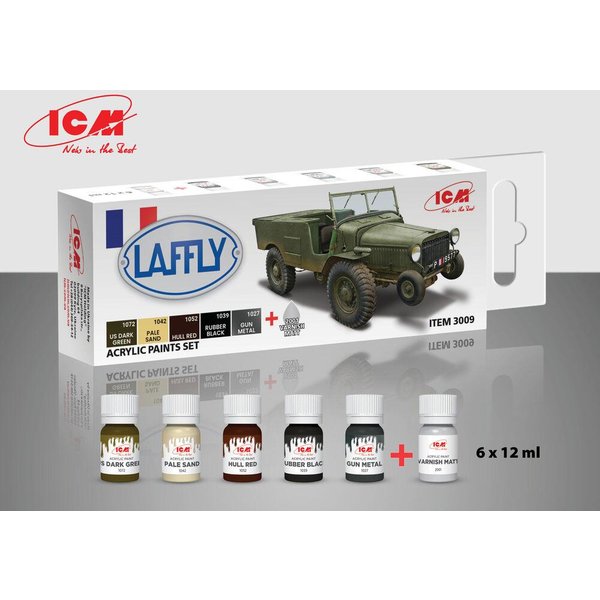 Acrylic paint set - Laffly V15T and French vehicles (6 x 12ml)