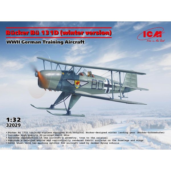 Bücker Bü 131D (winter version) - WWII German Training Aircraft