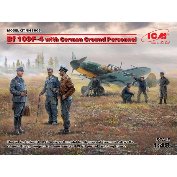 Messerschmitt Bf 109 F-4 with German Ground Personnel