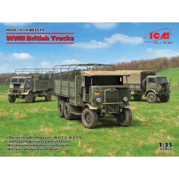 WWII British Trucks (Model W.O.T.6, Model W.O.T.8, Leyland Retriever General Serv)