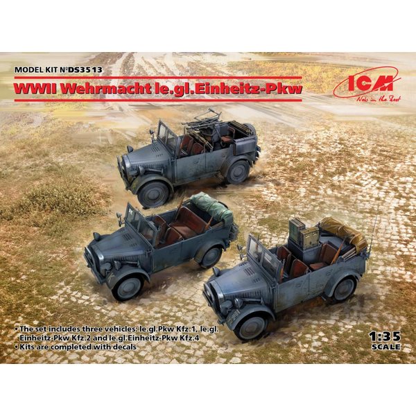 WWII Wehrmacht le.gl.Einheitz-Pkw (le.gl.PKWKfz.1, le.gl.Einheitz-Pkw Kfz.2, PkwKfz4)