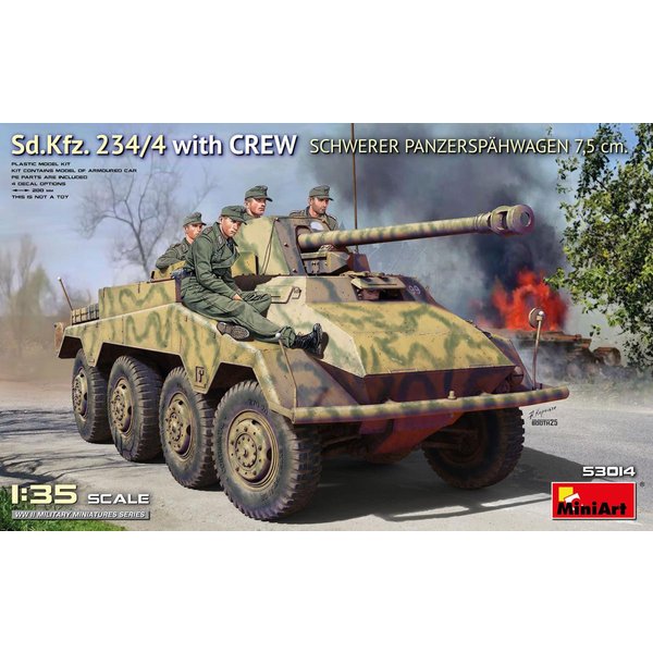 Sd.Kfz. 234/4 Schwerer Panzerspähwagen 7,5 cm w/Crew (4 Figuren)