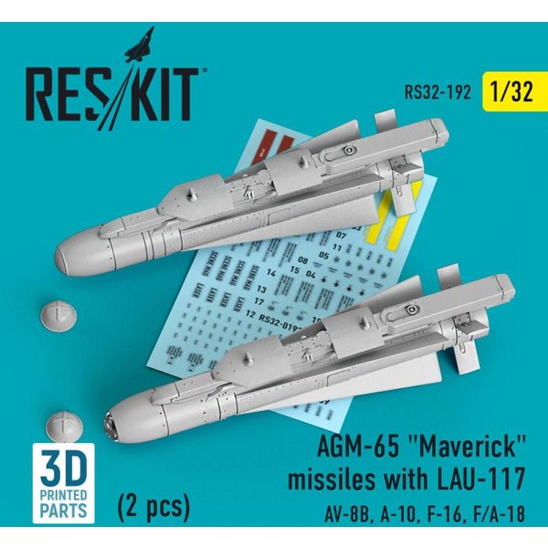 AGM-65 Maverick missiles with LAU-117 (2 pcs) (AV-8B, A-10, F-16, F/A-18) (3D Printed)