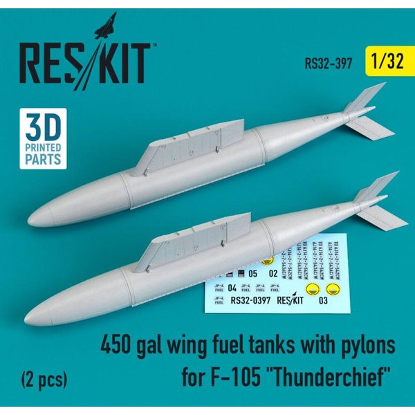 450 gal wing fuel tanks with pylons for F-105 Thunderchief (2 pcs)