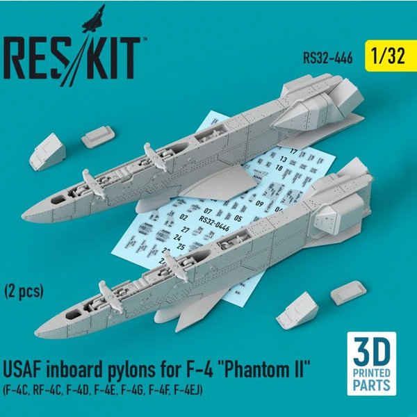 USAF Inboard pylons for F-4 Phantom II (2 pcs) (F-4?, RF-4?, F-4D, F-4?, F-4G, F-4F, F-4EJ) (3D Printed)