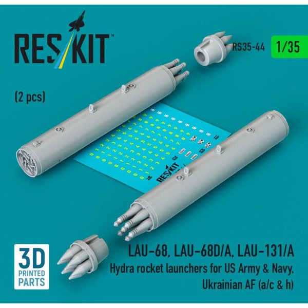 LAU-68, LAU-68D/A, LAU-131/A Hydra rocket launchers for US Army & Navy, Ukrainian AF (a/c & h) (2pcs) (3D Printed)