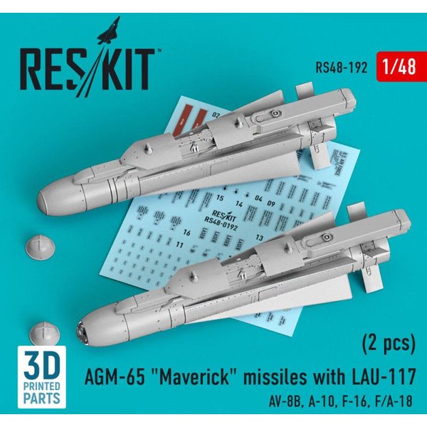 AGM-65 Maverick missiles with LAU-117 (2 pcs) (AV-8B, A-10, F-16, F/A-18) (3D Printed)