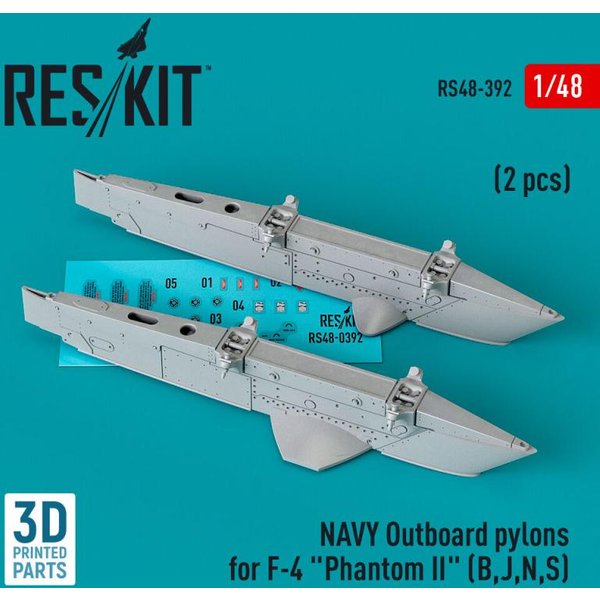 NAVY Outboard pylons for F-4 Phantom II (B,J,N,S) (2 pcs) (3D Printed)