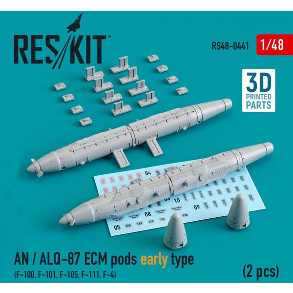 AN / ALQ-87 ECM pods early type (2 pcs) (F-100, F-101, F-105, F-111, F-4) (3D Printed)