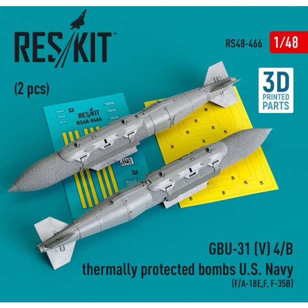 GBU-31 (V) 4/B thermally protected bombs U.S. Navy (2 pcs) (F/A-18E,F, F-35B) (3D Printed)