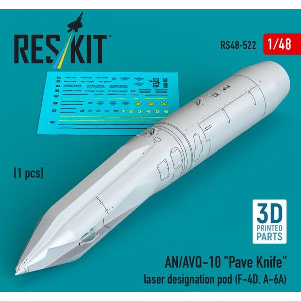 AN/AVQ-10 Pave Knife laser designation pod (1 pcs) (F-4D, A-6A) (3D Printed)