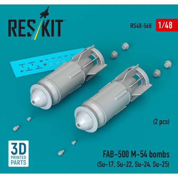 FAB-500 M-54 bombs (2 pcs) (Su-17, Su-22, Su-24, Su-25) (3D Printed)