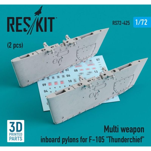 Multi weapon inboard pylons for F-105 Thunderchief (2 pcs) (3D Printed)