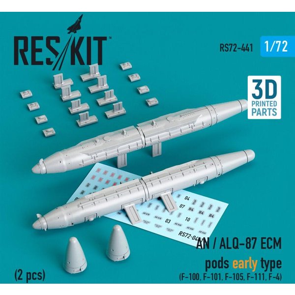 AN / ALQ-87 ECM pods early type (2 pcs) (F-100, F-101, F-105, F-111, F-4) (3D Printed)