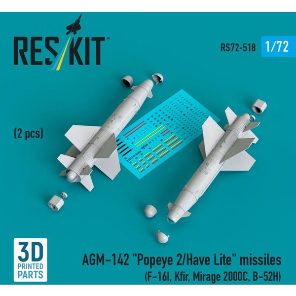 AGM-142 Popeye 2/Have Lite missiles (2 pcs) (F-16I, Kfir, Mirage 2000C, B-52H) (3D Printed)