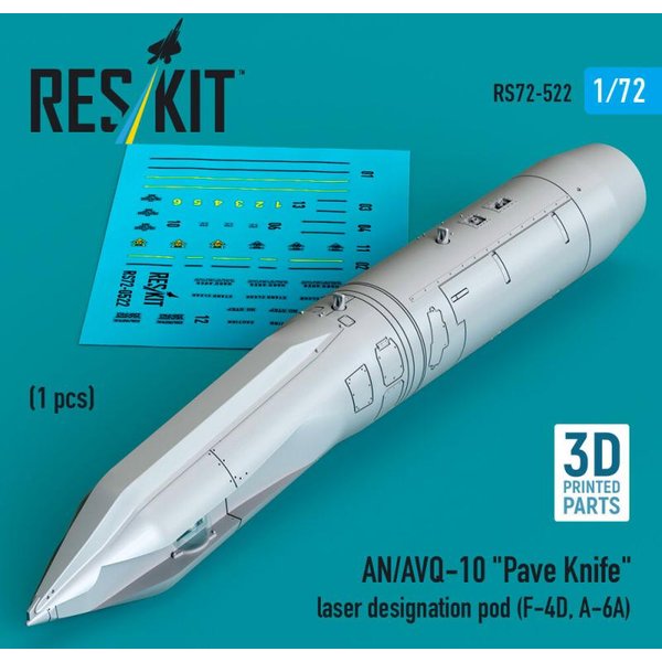 AN/AVQ-10 Pave Knife laser designation pod (1 pcs) (F-4D, A-6A) (3D Printed)