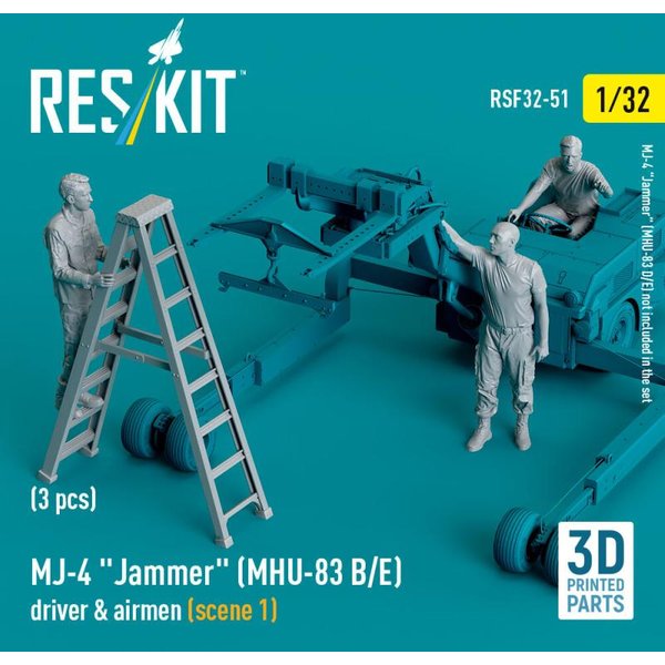 MJ-4 Jammer (MHU-83 B/E) driver & airmen (scene 1) (3 pcs) (3D Printed)