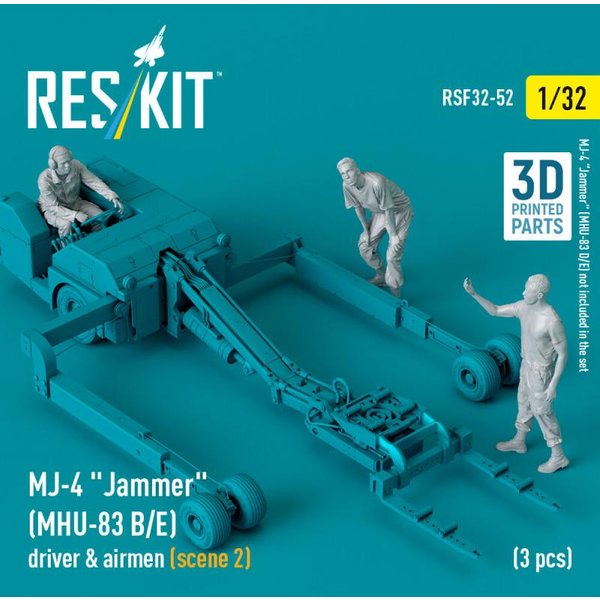 MJ-4 Jammer (MHU-83 B/E) driver & airmen (scene 2) (3 pcs) (3D Printed)