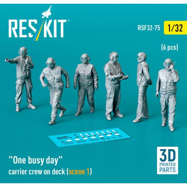 One busy day carrier crew on deck (scene 1) (6 pcs) (3D Printed)