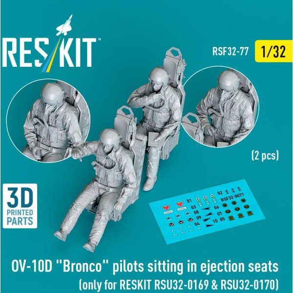 OV-10D Bronco - Pilots sitting in ejection seats (2 pcs) (only for RESKIT RSU32-0169 & RSU32-0170) (3D Printed)