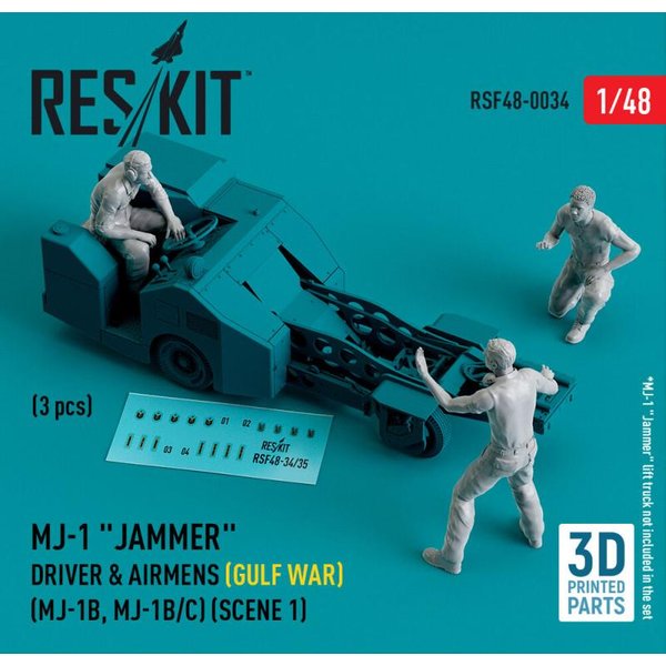 MJ-1 Jammer Driver & airmens (Gulf War) (MJ-1B, MJ-1B/C) (scene 1) (3 pcs) (3D Printed)