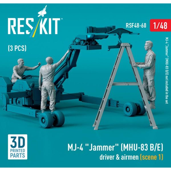 MJ-4 Jammer (MHU-83 B/E) driver & airmen (scene 1) (3 pcs) (3D Printed)