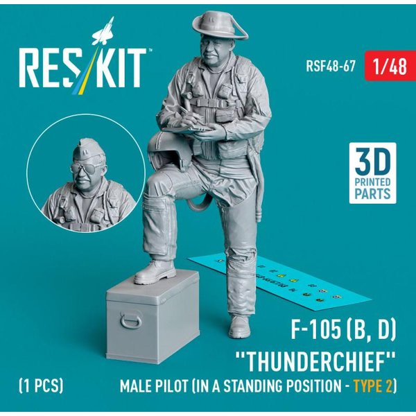 F-105 (D,F,G) Thunderchief - Male pilot (in a standing position - type 2) (1 pcs) (3D Printed)