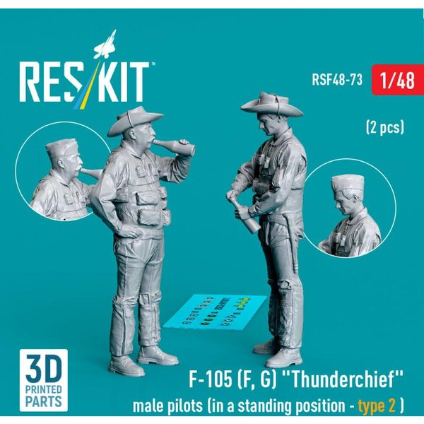 F-105 (F, G) Thunderchief - Male pilots (in a standing position - type 2) (2 pcs) (3D Printed)
