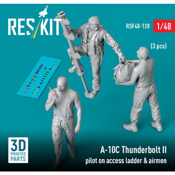 A-10C Thunderbolt II - Pilot on access ladder & airmen (3 pcs) (3D Printed)