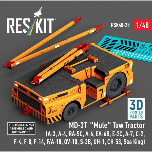 MD-3T Mule Tow Tractor (A-3, A-4, RA-5C, A-6, EA-6B, E-2C, A-7, C-2, F-4, F-8, F-14, F/A-18, OV-10, S-3B, UH-1, CH-53, Sea King) (3D Printed model kit)